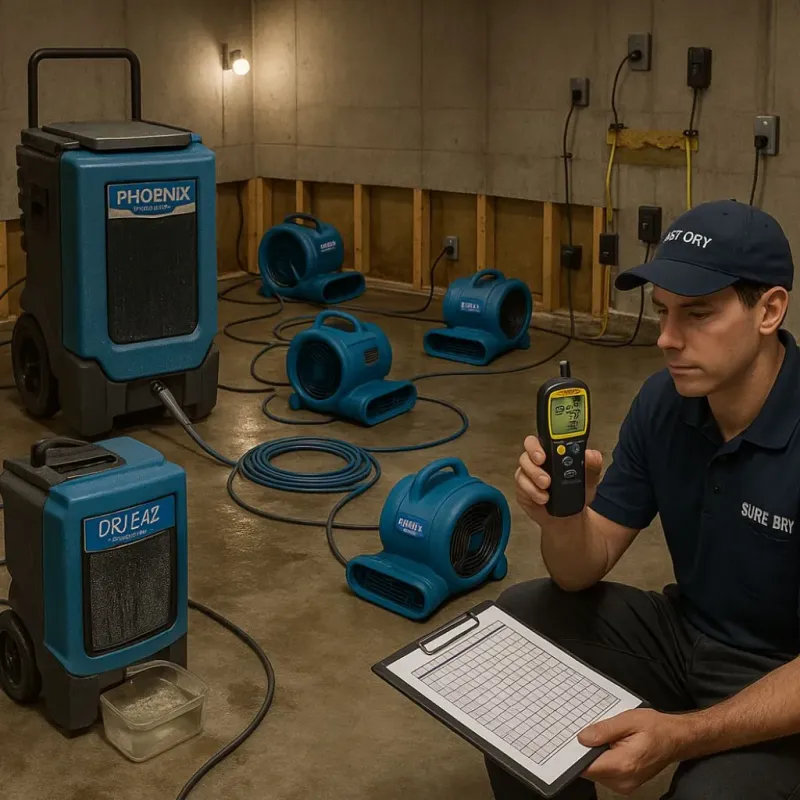 Structural Drying and Dehumidification process in Jersey City, NJ
